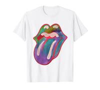 The Rolling Stones - Lengua de Colores Camiseta, Hombre, Blanco, 5XL