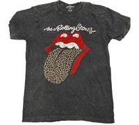 The Rolling Stones Leopard Tongue con licencia Camiseta hombre