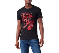 The Rolling Stones Logotipo Script Camiseta, Negro, L para Hombre