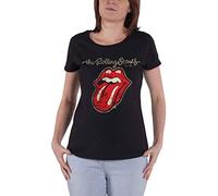 The Rolling Stones Mujer The Rolling Stones Plastered Tongue Camiseta Not Applicable, Negro (Black Black), 44 (Talla del Fabricante: XX-Large)