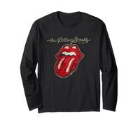 The Rolling Stones Plastered Tongue by Rock Off Manga Larga