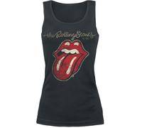 The Rolling Stones Plastered Tongue Mujer Top Negro L 100% algodón Vorne Bedruckt Regular