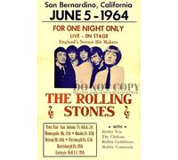 The Rolling Stones - Póster vintage de 11 x 17 pulgadas, espectáculos legendarios en vivo de 1964, primera gira de América, "England's Hitmakers" - Solo por una noche, la mejor banda del mundo, rock
