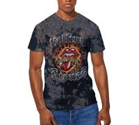 The Rolling Stones Tattoo Flames Oficial Camiseta para Hombre (Large)