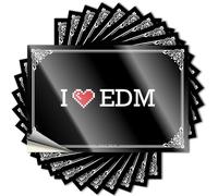 The Room Decorations - Botella duradera para parachoques | I Love EDM Positive autoadhesivo para bricolaje (6 x 9 cm)
