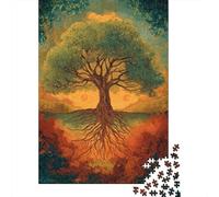 The Roots of The Árbol de Vida Go Deep Into The Earth, Rompecabezas Sostenibles Estampados para Adultos De Madera De 38x26cm/1000pcs
