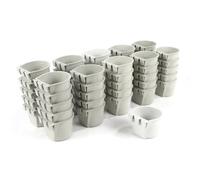 The ROP Shop | Paquete de 50 tazas de jaula grises para agua y alimentación para hámsters, aves de corral, patos, pájaros
