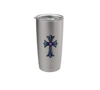 The Royal Blue Sapphire Cross Vaso térmico de acero inoxidable de doble pared