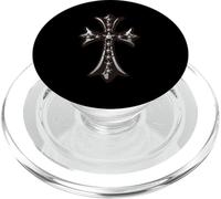 The Royal Star Pave Diamonds Silver Cross PopSockets PopGrip para MagSafe
