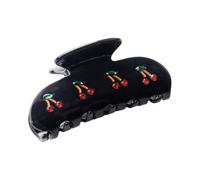 The RPZL - Accesorio para el cabello grande de acetato de alta calidad, clip de garra de gran tamaño para cabello grueso y fino, elegante clip de mandíbula para mujeres y niñas (cereza negra)