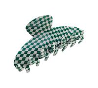 The RPZL - Accesorio para el cabello grande de acetato de alta calidad, clip de garra de gran tamaño para cabello grueso y fino, elegante clip de mandíbula para mujeres y niñas (esmeralda a cuadros)