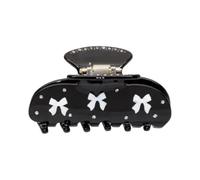 The RPZL - Accesorio para el cabello grande de acetato de alta calidad, clip de garra de gran tamaño para cabello grueso y fino, elegante mandíbula para mujeres y niñas (lazos negros)