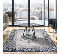 THE RUGS Alfombra de área para Sala de Estar, Dormitorio, Grande, pequeña, Vintage, Suave, Corta, Bordeada, diseño Oriental, Tradicional, marroquí, tamaño Grande, 160 x 230 cm, diseño Oriental Azul