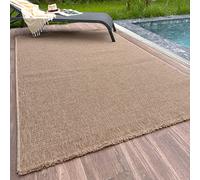 THE RUGS Nature Collection Alfombra de Exterior para Interior/Exterior con Borde Tona para Patio, terraza, jardín, Cocina, baño o Sala de Estar (Puntos Cuadrados neutros, 140 x 200 cm)