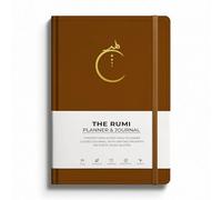 The Rumi Planner & Journal - Agenda diaria 2 en 1 y diario guiado con indicaciones de escritura inspiradoras - Construye productividad y una mentalidad positiva - 3 meses sin fecha (marrón)