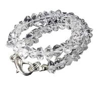 The Russian Stone Herkimer Diamond Quartz Pulsera de grado de EE. UU. - 17,78 cm
