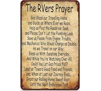 The Rvers Prayer Retro Tin Sign Road Trip Prayer for RV Trailer Campsite Garage Decor 8 X 12 in