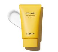 The Saem. Protector Solar Ligero. Eco Earth Light Sun Cream. SPF 50. Protege contra los Rayos UV. Propiedades Iluminadoras y Antienvejecimiento. Ingredientes Botánicos. 50 gr.