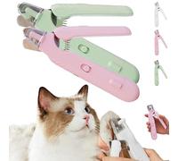 The Safetrim by Pupnourish, recortador de uñas Pupnourish, 2 en 1 de diseño de precisión y molienda, cortaúñas para mascotas con luz LED, bajo ruido para gatos pequeños, medianos y grandes (rosa