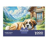 The Saint Bernard 1000 Piezas Papel Ecológico Resistente Rompecabezas DIY Adorable Pet Extremadamente Difícil Juguete De Cumpleaños Rompecabezas Regalos para Familia Y Amigos 52x38cm/1000pcs