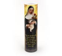 The Saints Collection Santa Rita de Cascia Patrona de Causas Imposibles Vela LED de oración devoción sin llama, regalo religioso, temporizador de 6 horas para más horas de disfrute y devoción