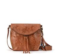 The SAK Silverlake - Bolso bandolera de piel para mujer, con correa ajustable y bolsillos con cremallera, estampado floral de tabaco, talla única