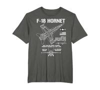 The Salty Veteran F-18 Hornet Fighter Jet Camiseta Militar Unisex-Adulto Pequeo Negra Manga Corta Jersey Cuello Redondo Ligero