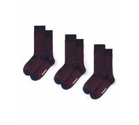 THE SAVILE ROW COMPANY LONDON Calcetines de vestir de mezcla de algodón peinado de lujo para hombre, paquete de 3, Color burdeos, 50-54