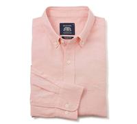 THE SAVILE ROW COMPANY LONDON Camisa casual de manga larga de mezcla de lino y algodón para hombre, melocotón, XXL