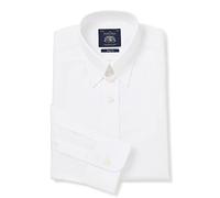 The Savile Row Company London Camisa formal de manga larga con cuello de popelín blanco Slim Fit para hombre - Single Cuff, azul, 41 cm