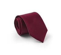 THE SAVILE ROW COMPANY LONDON Corbata de seda lisa de lujo para hombre, Sarga fina borgoña, Taille unique