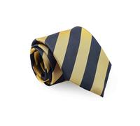 THE SAVILE ROW COMPANY LONDON Corbata formal de lujo para hombre con estampado de seda para negocios y bodas, Rayas de regimiento amarillo marino, Taille unique