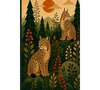 The Scandinavian Lynx: A Minimalist Lined Hardcover Journal Inspired by Nordic Forests, Woodland Wildlife, Wild Cats, and Scandinavian Folk Art