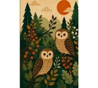 The Scandinavian Owls: A Minimalist Lined Hardcover Journal Inspired by Scandinavian Design, Woodland Wildlife, Folk Art, and Nature
