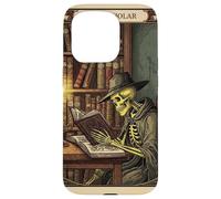 The Scholar Tarot Card Skeleton Reading Book Worm Carcasa para iPhone 15 Pro