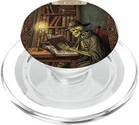 The Scholar Tarot Card Skeleton Reading Book Worm PopSockets PopGrip para MagSafe