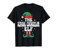 The School Counselor Elf Funny Christmas Matching Family Camiseta