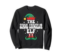 The School Counselor Elf Funny Christmas Matching Family Sudadera