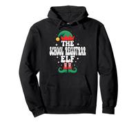 The School Registrar Elf Funny Christmas Matching Family Sudadera con Capucha