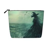 The Sea Witch - Neceser con estampado inspirado en la bruja del mar, neceser de gran capacidad, bolsa de maquillaje para mujer, para uso diario, viajes, Black, Talla única