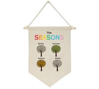 The Seasons Education - Christmas Gifts for Baby Kids Nursery Room Front Door - Canvas Hanging Flag Banner Wall Sign Decor - Preschool Educa