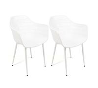 THE SECRET HOME - Conjunto de 2 y 4 Sillas en Polipropileno y Metal/Madera - Asiento de Diseño Ideal para Comedor y Cocina - Varios Modelos (2, Modelo 2 - Blanco)