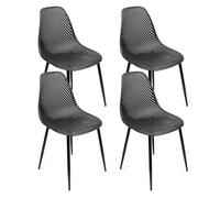 THE SECRET HOME - Conjunto de 2 y 4 Sillas en Polipropileno y Metal/Madera - Asiento de Diseño Ideal para Comedor y Cocina - Varios Modelos (4, Modelo 7 - Negro)