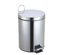 THE SECRET HOME Cubo de Basura con Pedal - Papelera de Acero Inoxidable - Capacidad de 5 litros - Papelera para Baño, Cocina, Oficina - Alto. 27,5 cm x Diámetro. 20,5 cm