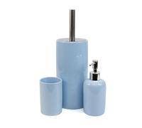 The Secret Home - Escobillero de Cerámica para Baño de Varias Piezas - Recipiente para Escobillas de Cerámica Ideal para Cuarto de Aseo - Organizador de Baño sin Instalación (Modelo 9-3 Piezas)