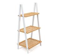 THE SECRET HOME Estantería de Madera - Estantería con 3 o 4 Baldas - Estantería Tipo Escalera para Almacenaje - Decoración Salón, Dormitorio, Despacho - Natural Blanco (3 Baldas)