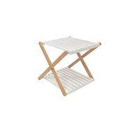 THE SECRET HOME - Estantería Organizador de Bambú - Estantería Multiusos con 2 Baldas - Color Blanco y Natural - Organizador para el Hogar - Ideal para Entrada, Pasillo, Baño