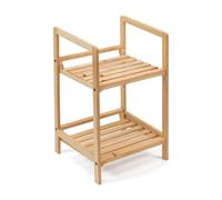 THE SECRET HOME - Estantería Organizador de Bambú - Estantería Multiusos con 2 Baldas - Color Natural - Organizador para el Hogar - Ideal para Entrada, Pasillo, Baño