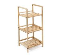 THE SECRET HOME - Estantería Organizador de Madera Multiusos Con 3 Baldas en Color Natural - Para Entrada, Pasillo, Baño