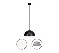 THE SECRET HOME - Lámpara Colgante de Techo en Aluminio - Color Negro - Alto 17 cm x Diámetro Ø30 cm - Casquillo E27 - para Dormitorio, Salón, Comedor
